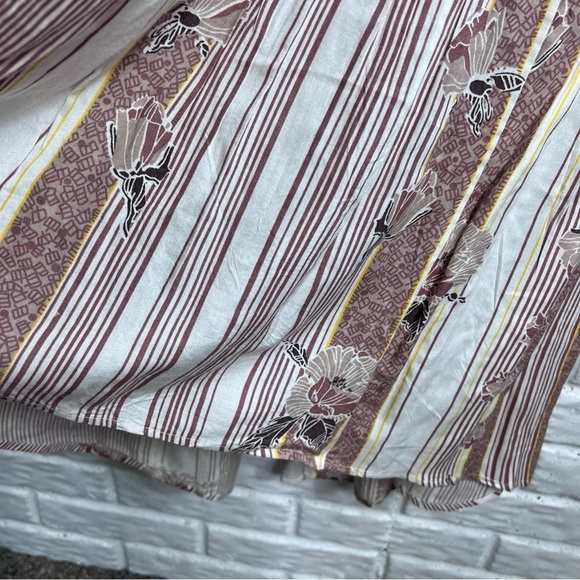 O’NEILL mauve & ivory floral striped Angie V-Neck Maxi Dress x-small - Picture 11 of 13